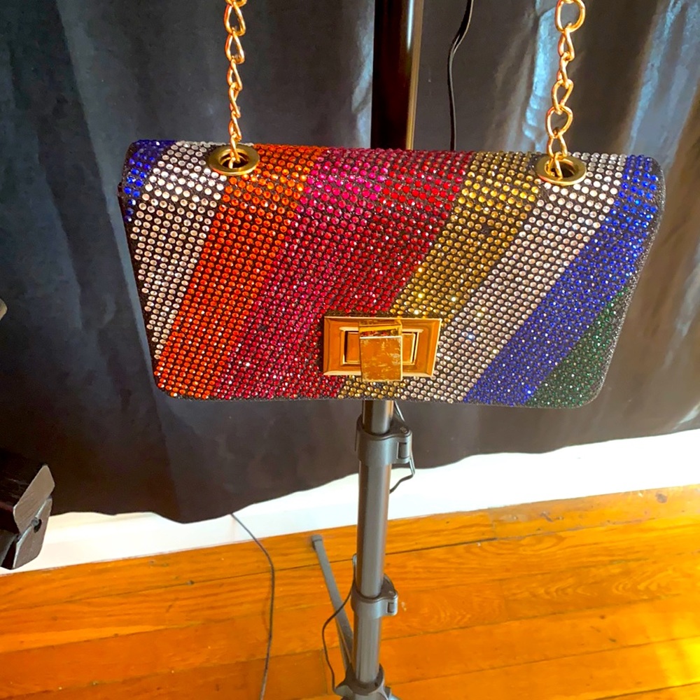 Rhinestone clutch or crossbody bag! Purchased from Macy’s no brand labeled.